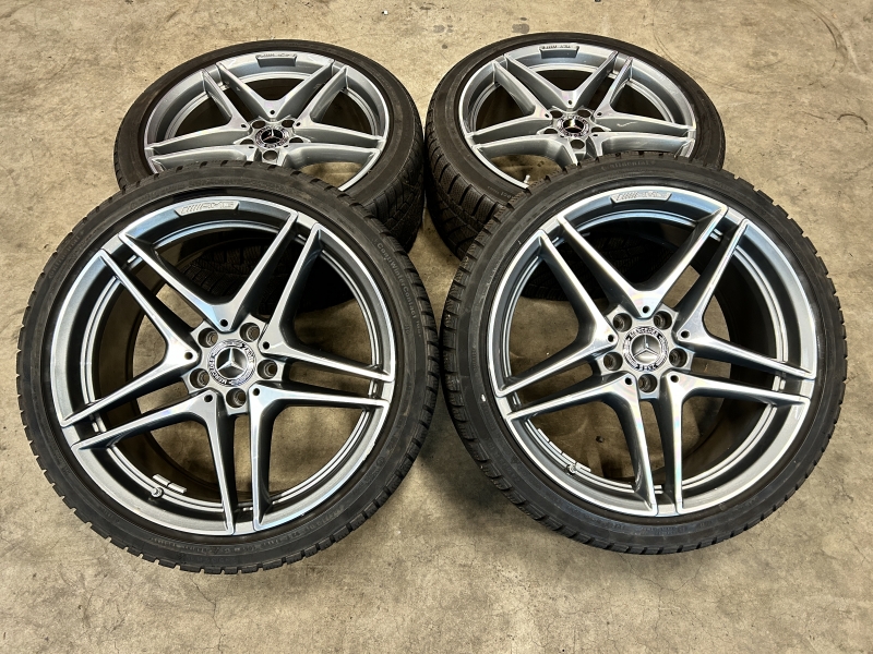 19 inch originele C63 AMG velgen + winterbanden Mercedes C klasse A2054011900 A2054012000