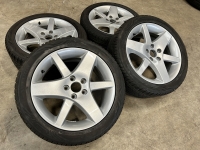 17 inch originele AERO velgen + vierseizoenen banden SAAB 9-5 / 9-3