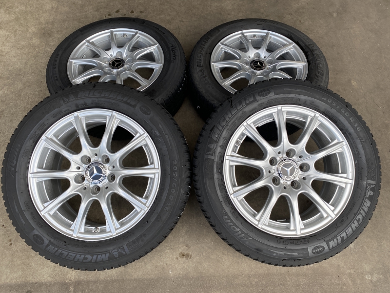 16 inch originele velgen + Michelin winterbanden Mercedes C klasse W205 A2054012400 Set 1