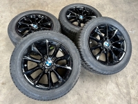 16 inch originele velgen + winterbanden BMW 1 serie F20 style 411 zwart