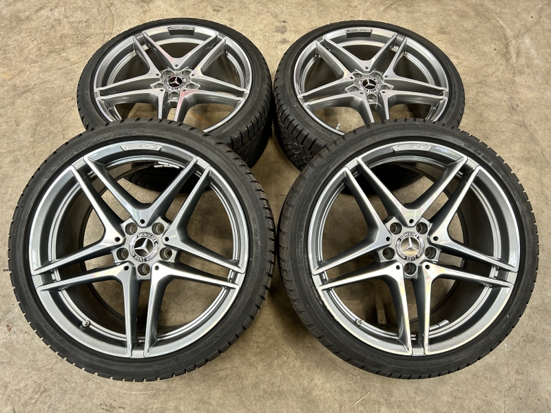 19 inch originele C63 AMG velgen + winterbanden Mercedes C klasse A2054011900 A2054013600 set 2