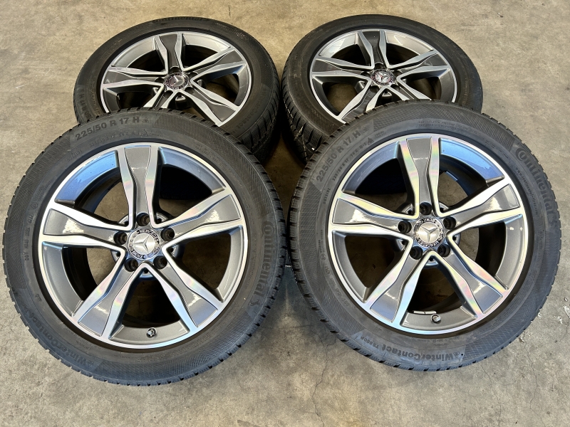 17 inch originele velgen + Continental winterbanden Mercedes C klasse W205 set 1 A2054010800