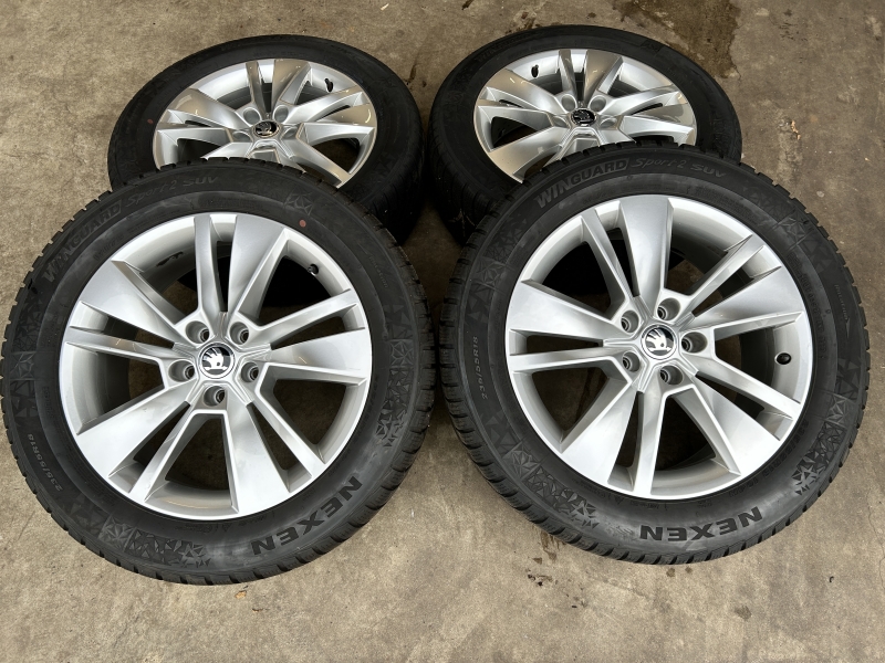 18 inch originele Mytikas velgen + winterbanden Skoda Kodiaq 565601025C set 2