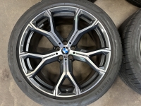 21 inch originele velgen + zomerbanden BMW X5 X6 G05 G06 style 741 M 8071998 8071999 set 2