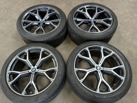 21 inch originele velgen + zomerbanden BMW X5 X6 G05 G06 style 741 M 8071998 8071999 set 2