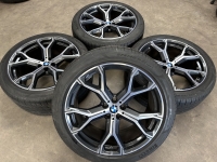 21 inch originele velgen + zomerbanden BMW X5 X6 G05 G06 style 741 M 8071998 8071999 set 2
