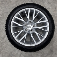 17 inch originele velgen + winterbanden Seat Leon 5FA601025B set 2