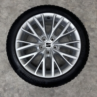 17 inch originele velgen + winterbanden Seat Leon 5FA601025B set 2