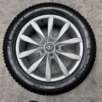 17 inch originele Dijon velgen + winterbanden Volkswagen Caddy Cargo set 2