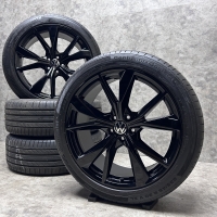 zwarte 20 inch originele Misano velgen + zomerbanden Volkswagen Tiguan 5NA601025AH