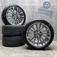 19 inch originele velgen + zomerbanden BMW 5 serie G30 G31 style 663 6873942 | 6874438