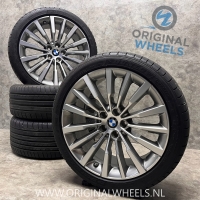 19 inch originele velgen + zomerbanden BMW 5 serie G30 G31 style 727 M 6884206 | 6884207