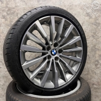 19 inch originele velgen + zomerbanden BMW 5 serie G30 G31 style 727 M 6884206 | 6884207